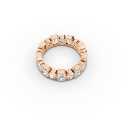 3.51 Ct Mixed Cut Bezel Eternity Lab Grown Diamond Band