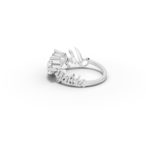 2.00 Ct Pear Toi et Moi Personalized Name Lab Diamond Ring