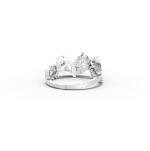 2.00 Ct Pear Toi et Moi Personalized Name Lab Diamond Ring