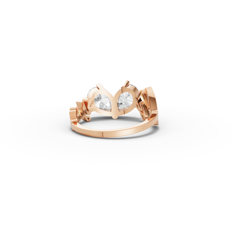 2.00 Ct Pear Toi et Moi Personalized Name Lab Diamond Ring