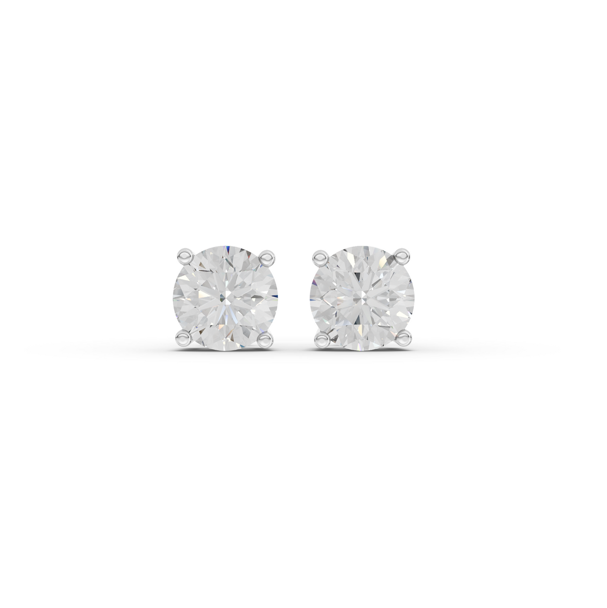 1.50 Ct Each  Round Solitaire Lab Diamond Stud Earrings
