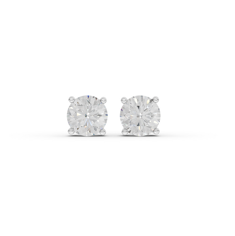 1.50 Ct Each  Round Solitaire Lab Diamond Stud Earrings