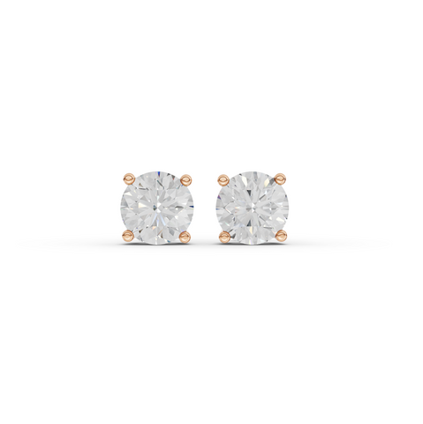 1.50 Ct Each  Round Solitaire Lab Diamond Stud Earrings