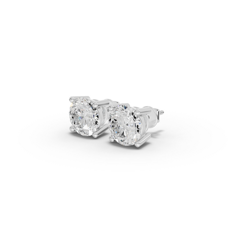 1.50 Ct Each  Round Solitaire Lab Diamond Stud Earrings