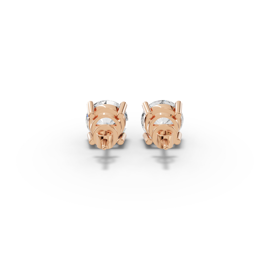 1.50 Ct Each  Round Solitaire Lab Diamond Stud Earrings