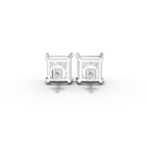 1.5 Ct Each Princess Solitaire Lab Diamond Stud Earrings