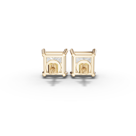 1.5 Ct Each Princess Solitaire Lab Diamond Stud Earrings
