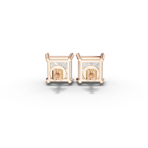 1.5 Ct Each Princess Solitaire Lab Diamond Stud Earrings