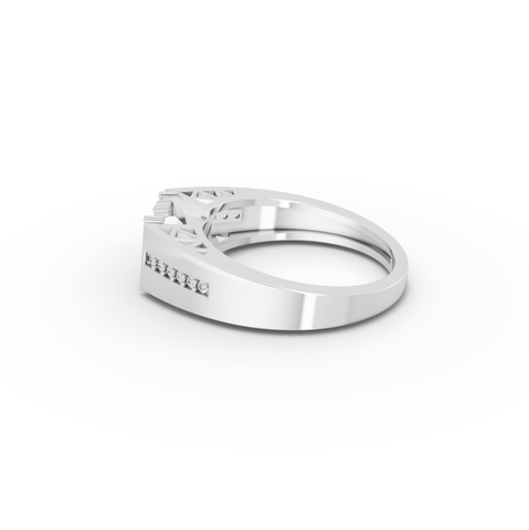0.32 Ct Marquise Diamond Floral Cluster Wide Band Ring