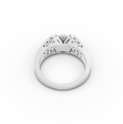 0.32 Ct Marquise Diamond Floral Cluster Wide Band Ring