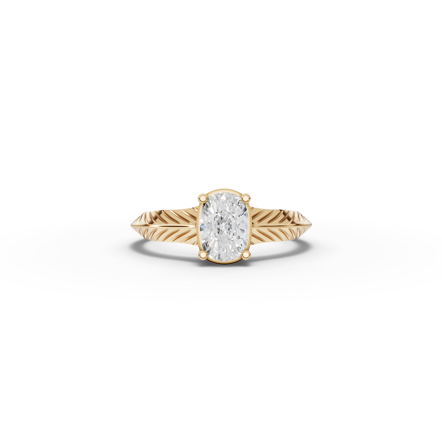 1.00 Ct Cushion Diamond Solitaire Band Ring