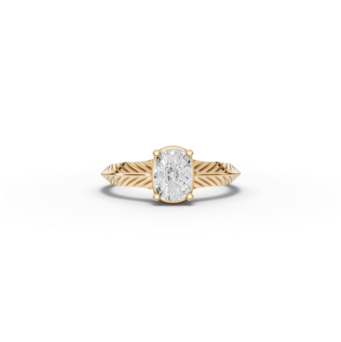 1.00 Ct Cushion Diamond Solitaire Band Ring
