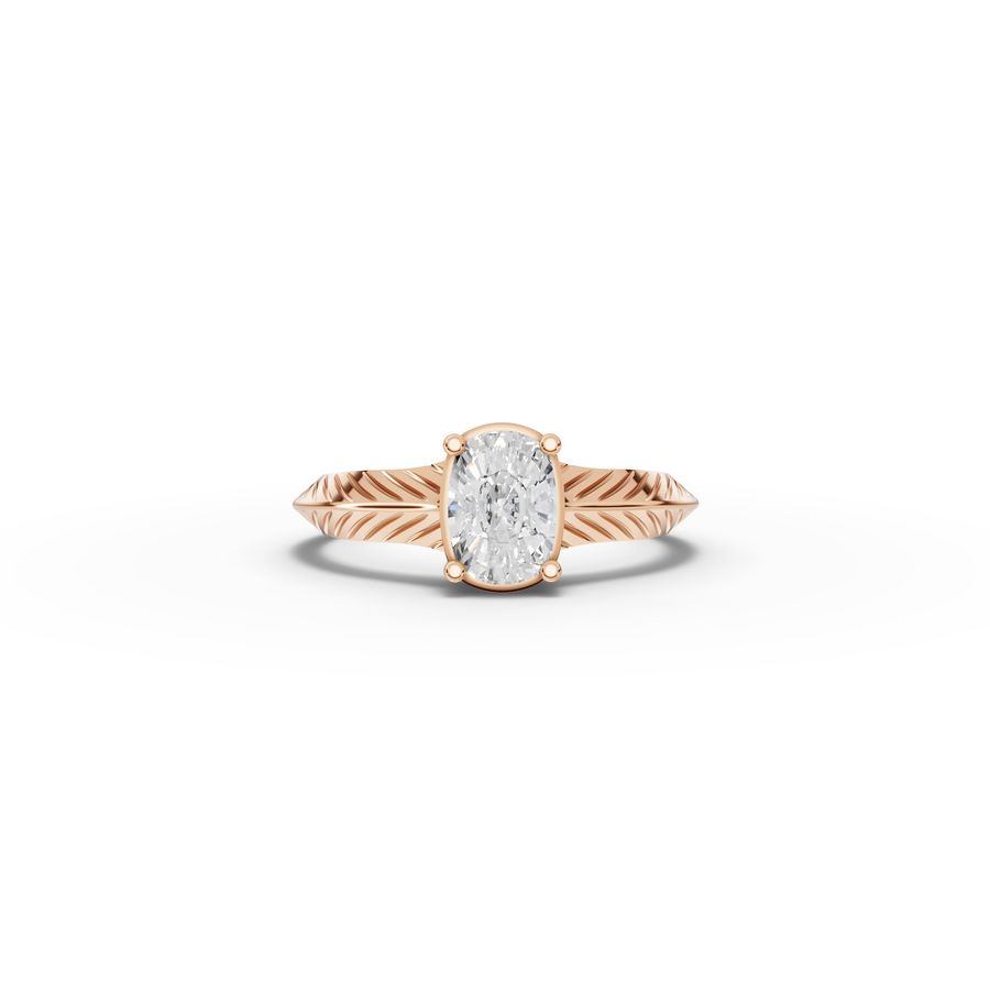 1.00 Ct Cushion Diamond Solitaire Band Ring