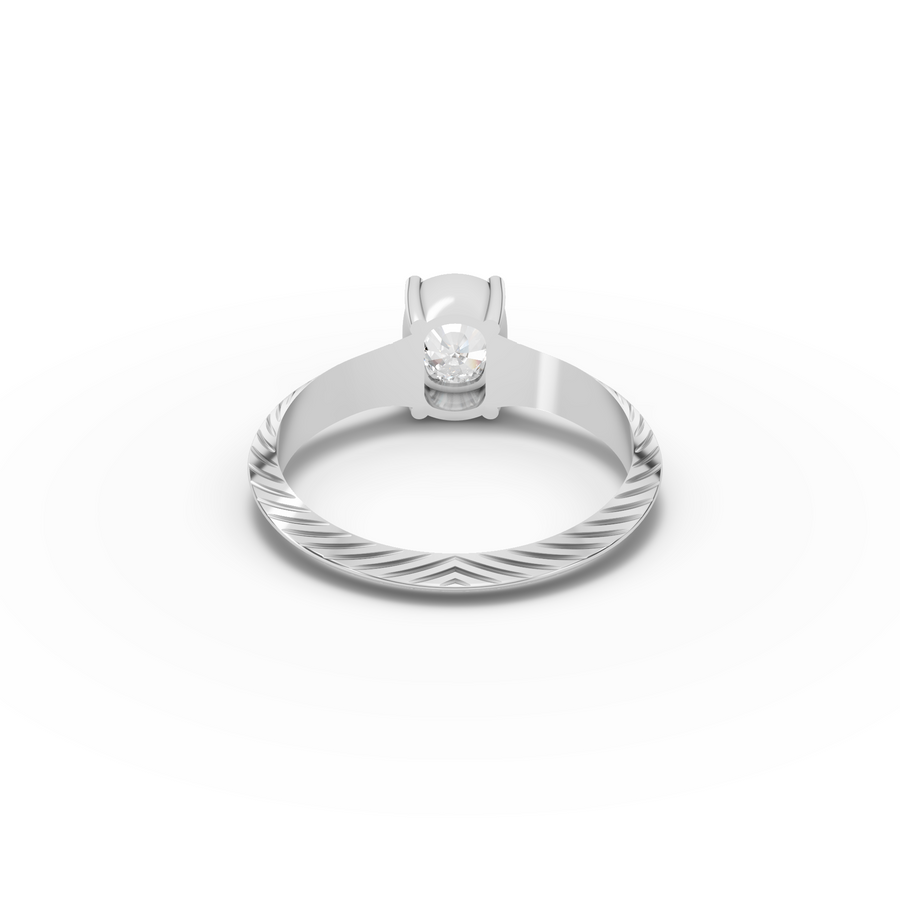 1.00 Ct Cushion Diamond Solitaire Band Ring