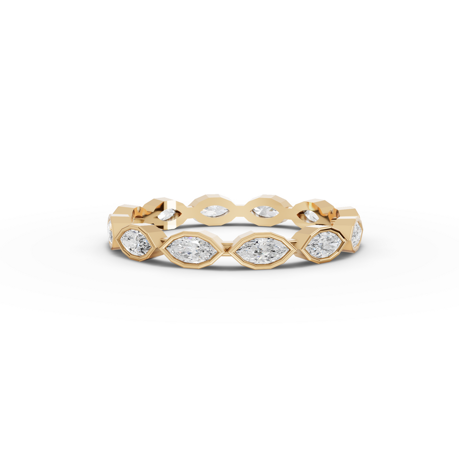 0.63 Ct Marquise Bezel Full Eternity Diamond Band