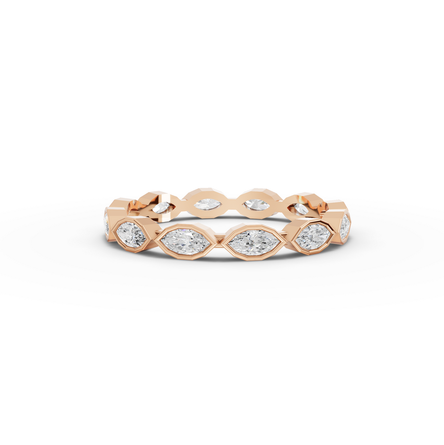 0.63 Ct Marquise Bezel Full Eternity Diamond Band