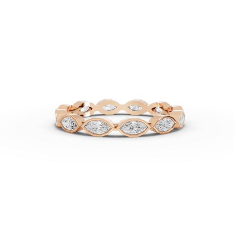 0.63 Ct Marquise Bezel Full Eternity Diamond Band