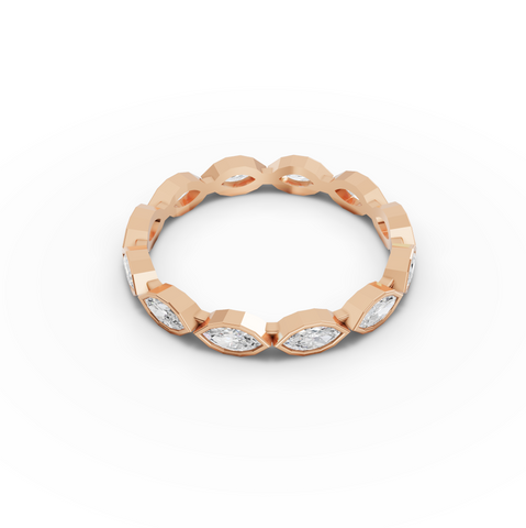 0.63 Ct Marquise Bezel Full Eternity Diamond Band