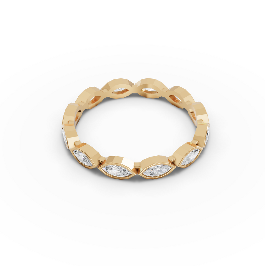 0.63 Ct Marquise Bezel Full Eternity Diamond Band