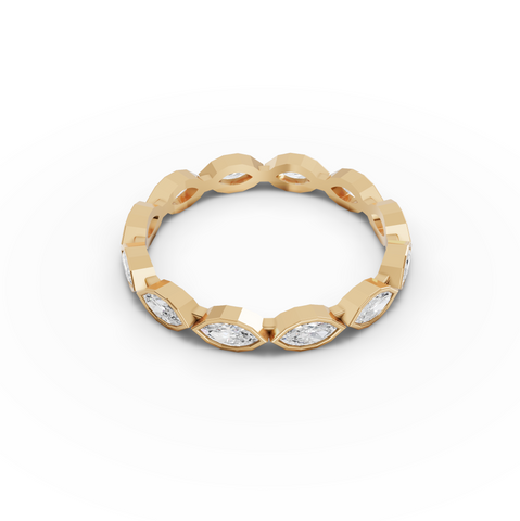0.63 Ct Marquise Bezel Full Eternity Diamond Band