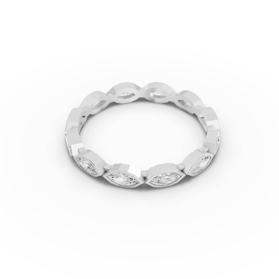 0.63 Ct Marquise Bezel Full Eternity Diamond Band