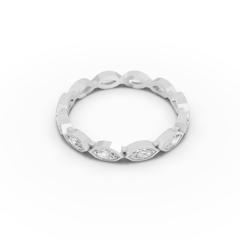 0.63 Ct Marquise Bezel Full Eternity Diamond Band