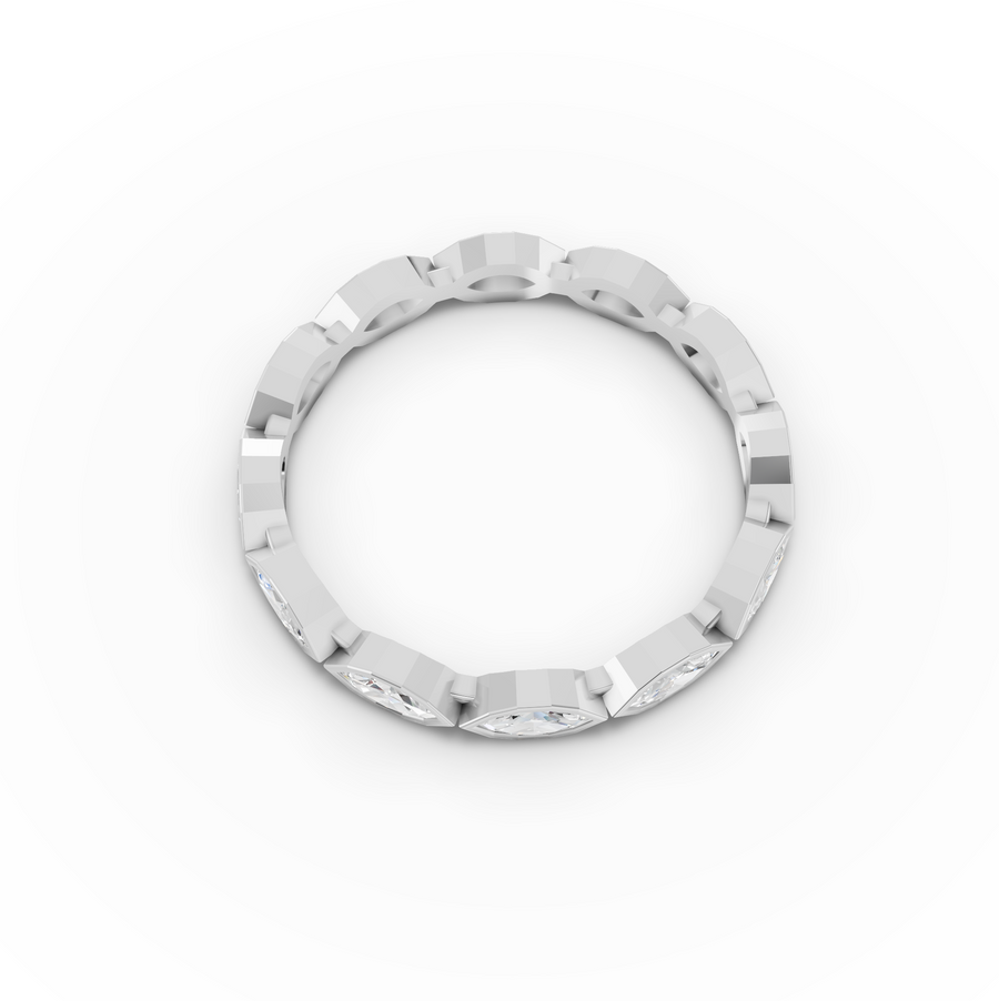 0.63 Ct Marquise Bezel Full Eternity Diamond Band