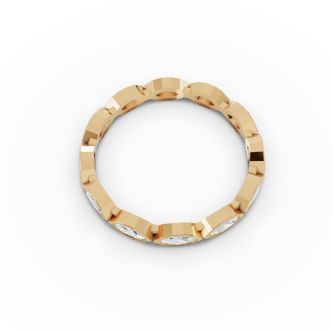 0.63 Ct Marquise Bezel Full Eternity Diamond Band