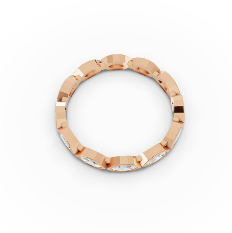 0.63 Ct Marquise Bezel Full Eternity Diamond Band