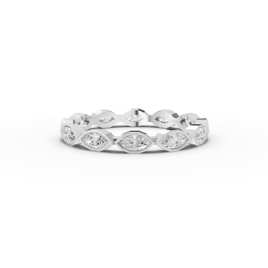 0.63 Ct Marquise Bezel Full Eternity Diamond Band