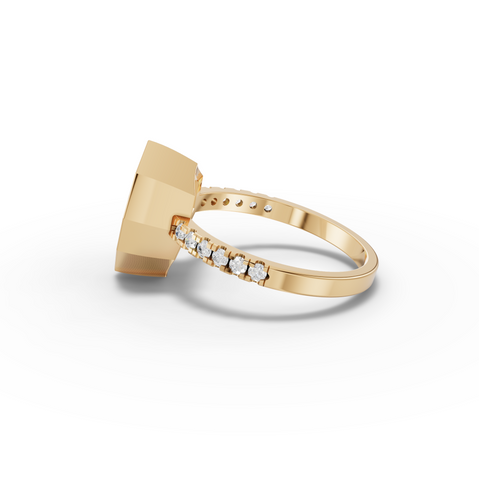 2.18 Ct Pear Solitaire Bezel With Side Diamond Band