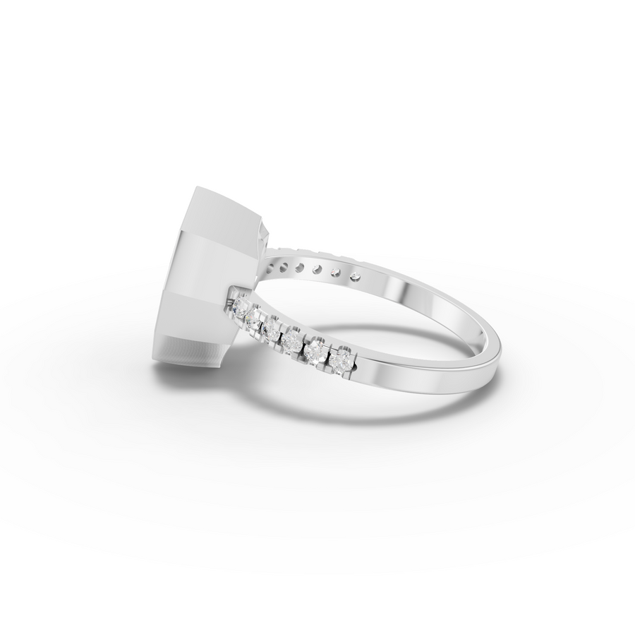 2.18 Ct Pear Solitaire Bezel With Side Diamond Band