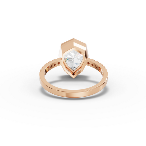 2.18 Ct Pear Solitaire Bezel With Side Diamond Band