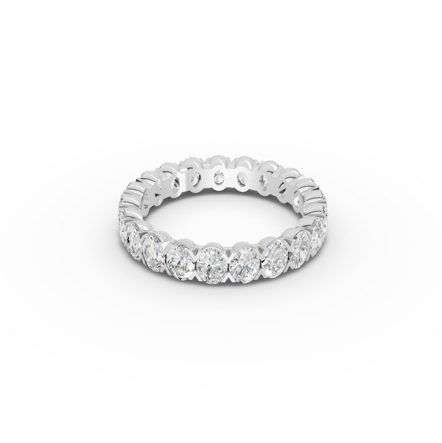 2.21 Ct Oval Shared-Prong Lab Diamond Full Eternity Band