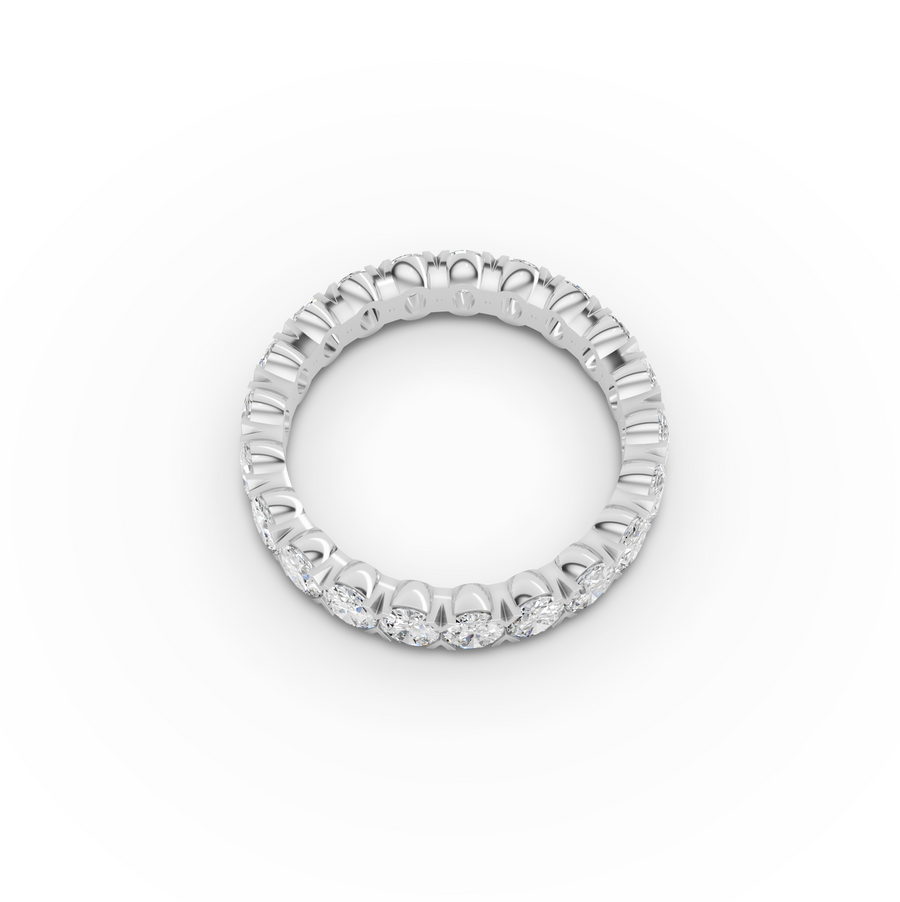 2.21 Ct Oval Shared-Prong Lab Diamond Full Eternity Band