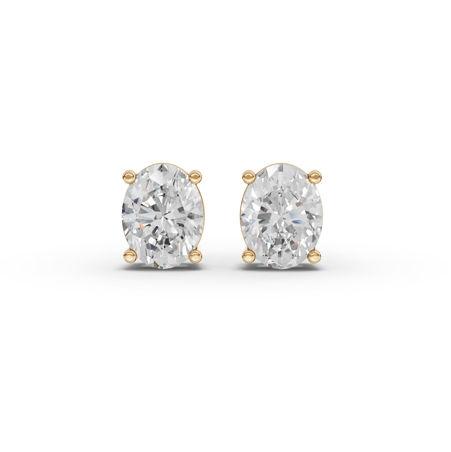 1.50 Ct Each Oval Four-Prong Lab Diamond Stud Earrings