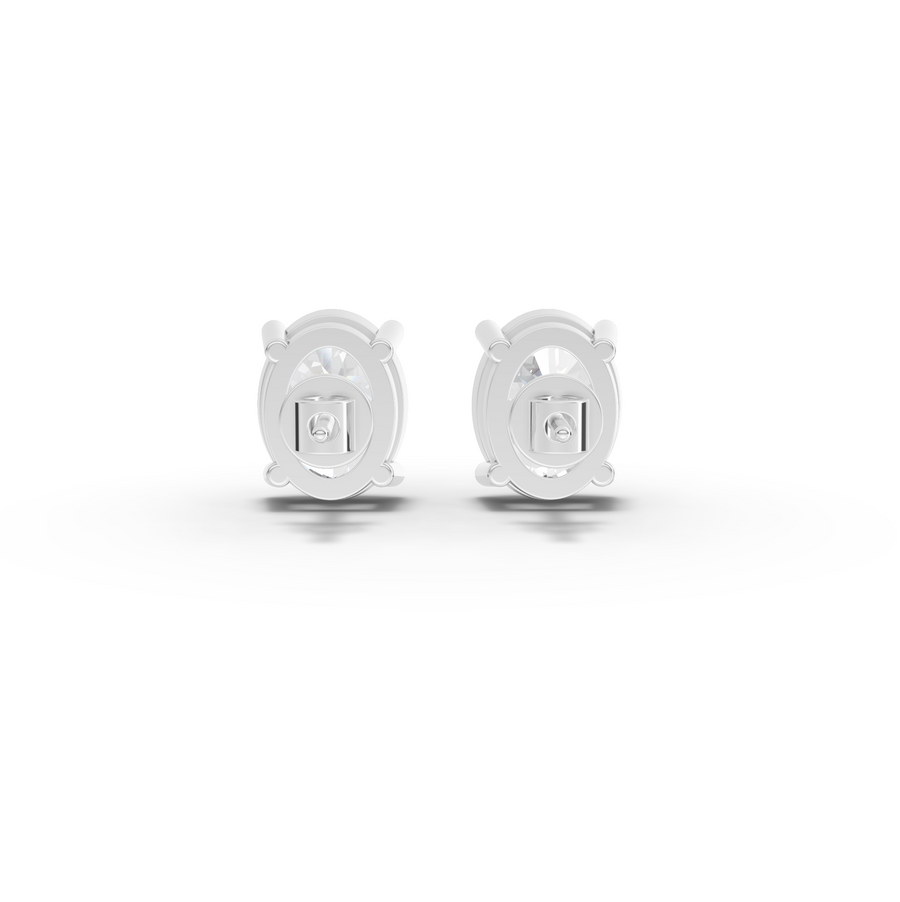 1.50 Ct Each Oval Four-Prong Lab Diamond Stud Earrings
