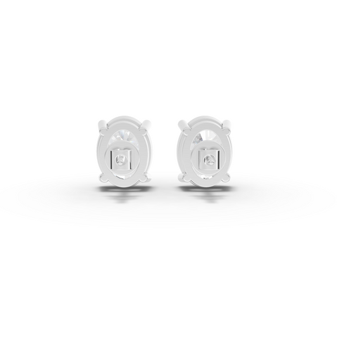 1.50 Ct Each Oval Four-Prong Lab Diamond Stud Earrings