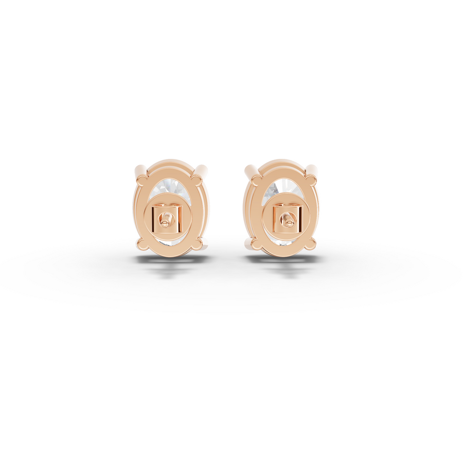 1.50 Ct Each Oval Four-Prong Lab Diamond Stud Earrings