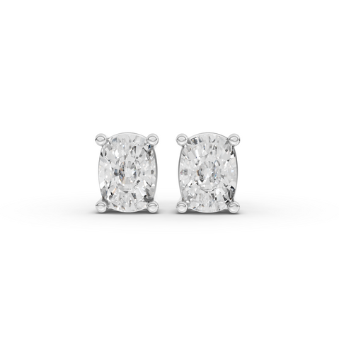 1.50 Ct Each Cushion Four-Prong Lab Diamond Stud