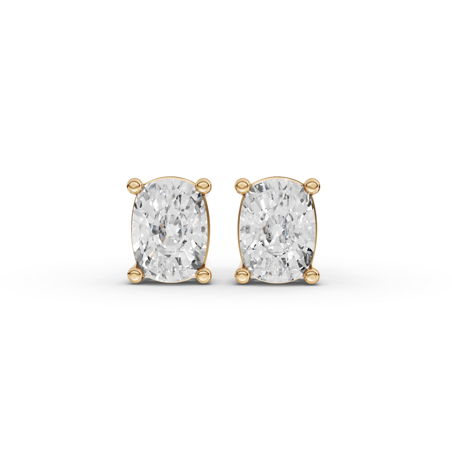 1.50 Ct Each Cushion Four-Prong Lab Diamond Stud