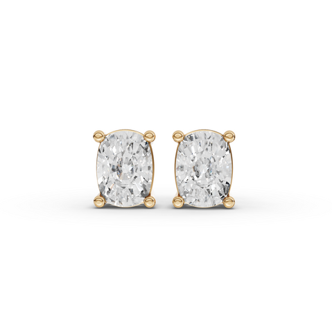 1.50 Ct Each Cushion Four-Prong Lab Diamond Stud