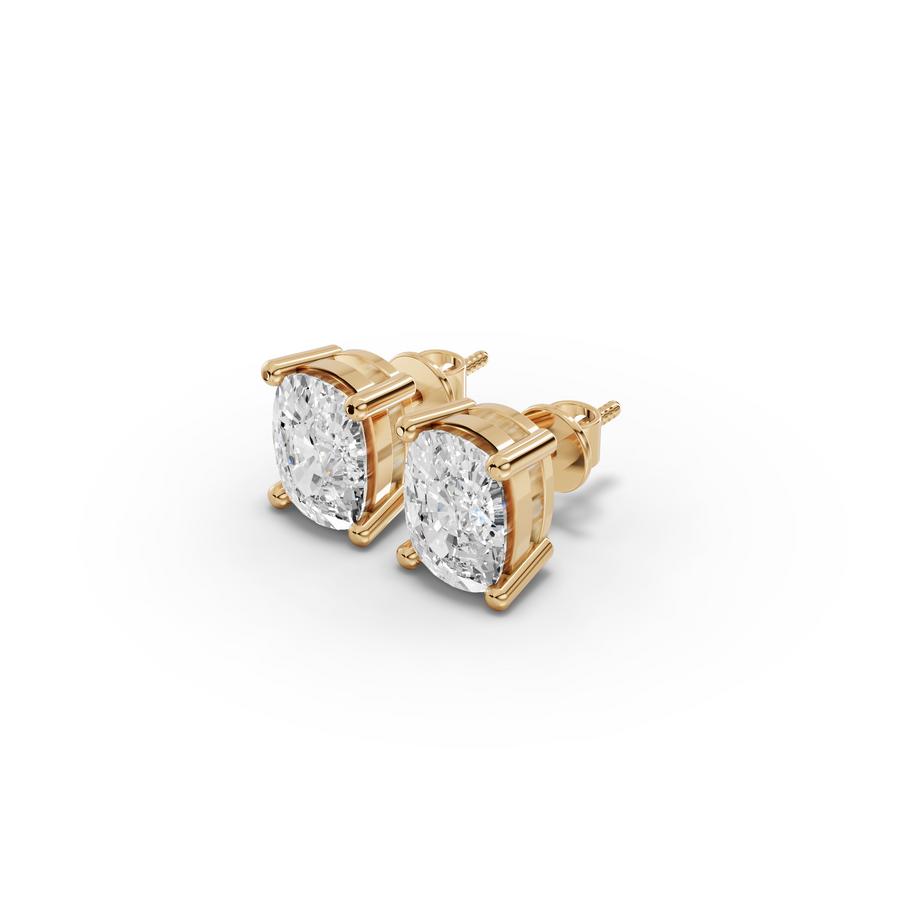 1.50 Ct Each Cushion Four-Prong Lab Diamond Stud