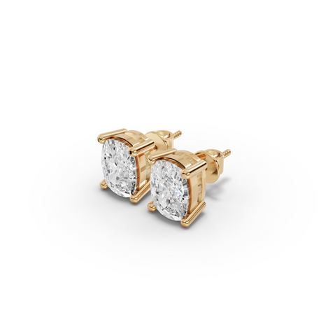 1.50 Ct Each Cushion Four-Prong Lab Diamond Stud