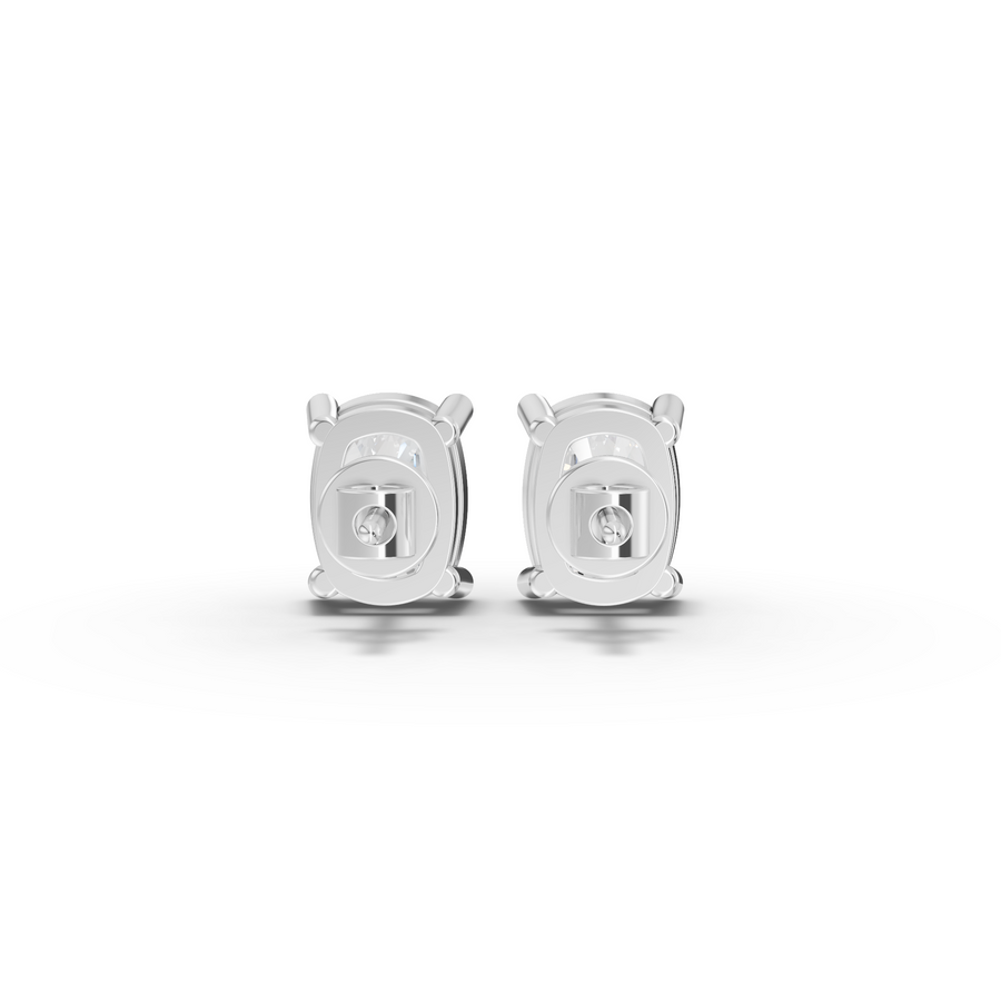 1.50 Ct Each Cushion Four-Prong Lab Diamond Stud