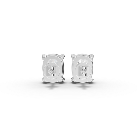 1.50 Ct Each Cushion Four-Prong Lab Diamond Stud