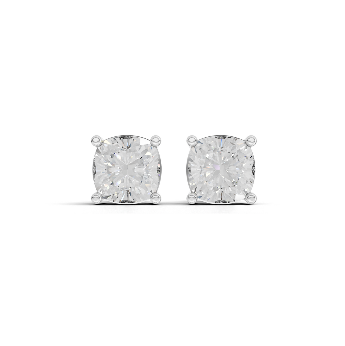 1.50 Ct Each Cushion Cut Four-Prong Lab Diamond Stud