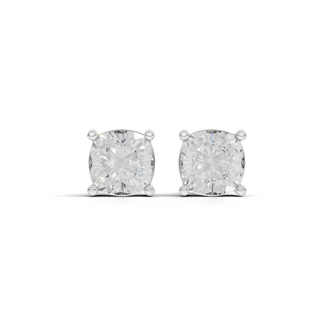 1.50 Ct Each Cushion Cut Four-Prong Lab Diamond Stud