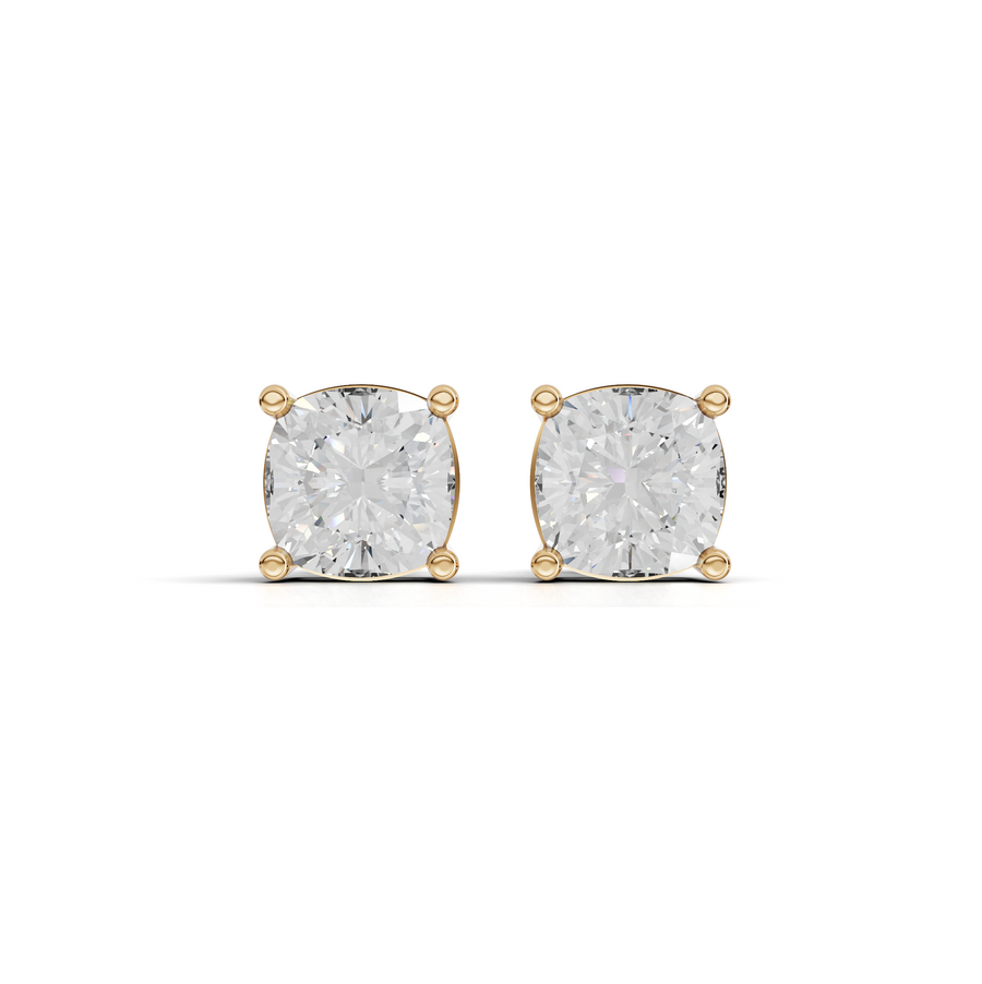1.50 Ct Each Cushion Cut Four-Prong Lab Diamond Stud