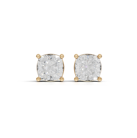 1.50 Ct Each Cushion Cut Four-Prong Lab Diamond Stud